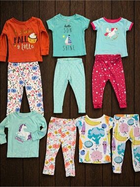 12 Month Baby Girl Clothing Bundle Outfits pajama Set 12M Lot summer